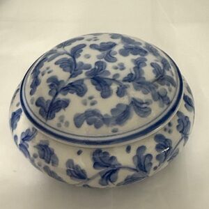 Blue and White Ceramic Decorative Box